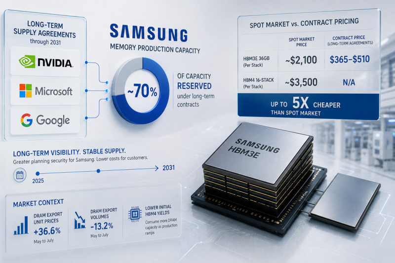 Samsung распродала память до 2031 года: гиганты забирают чипы в пять раз дешевле рынка