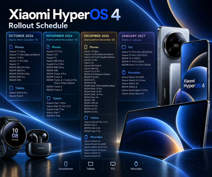 График выхода HyperOS 4: Xiaomi назвала устройства, которые обновятся первыми