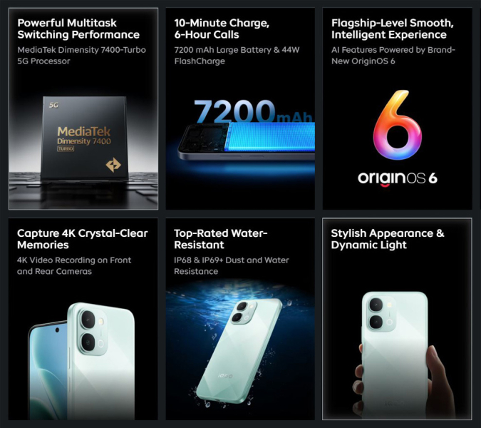 iQOO Z11xa 5G: батарея на 7200 мА/ч и защита от кипятка