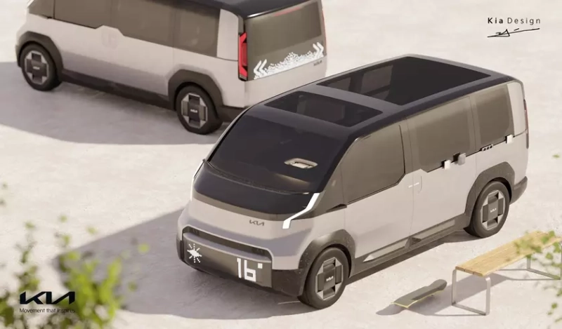 Тизерное изображение электрического фургона Kia PV7