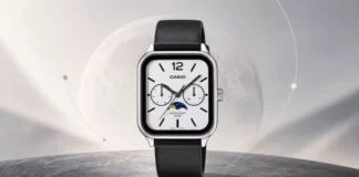 Casio представила прямоугольные часы MTP-M305LC-7AV: строгая классика с индикатором фаз Луны за $135