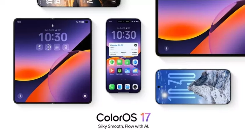 Смартфон с интерфейсом ColorOS 17