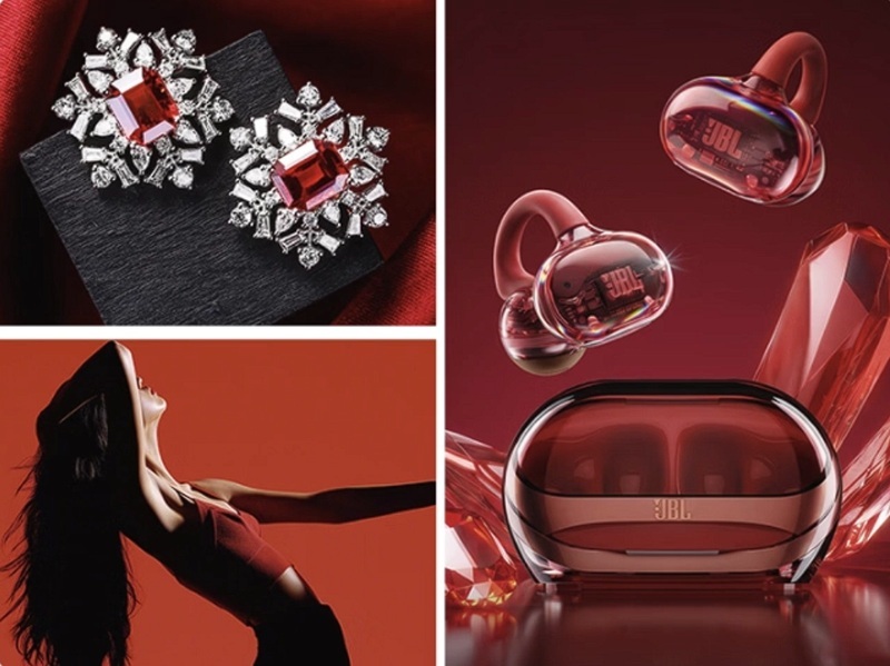 Рубиновый шик: JBL выпустила наушники Soundgear Clips в лимитированном цвете Tourmaline Red