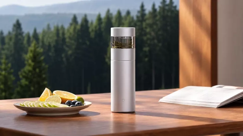 Титановый термос Xiaomi Mijia с прозрачным отсеком для чая