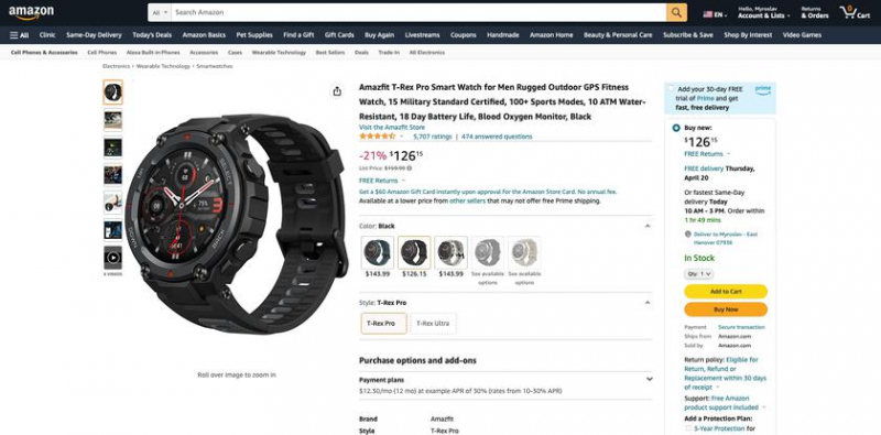 Amazfit T-Rex Pro на Amazon: надежные умные часы с автономной работой до 18 дней и скидкой 33,84 доллара США